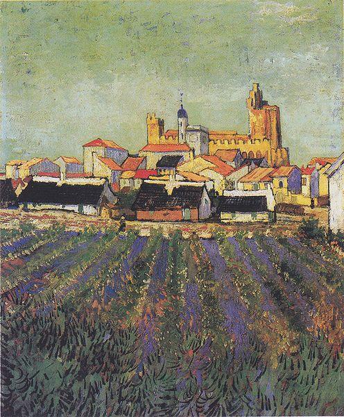 Vincent Van Gogh View to Saites-Maries china oil painting image